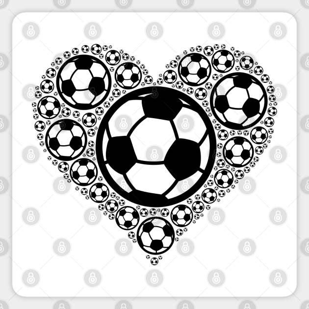 Soccer Balls in Heart Soccer Player Gift Soccer Sticker TeePublic